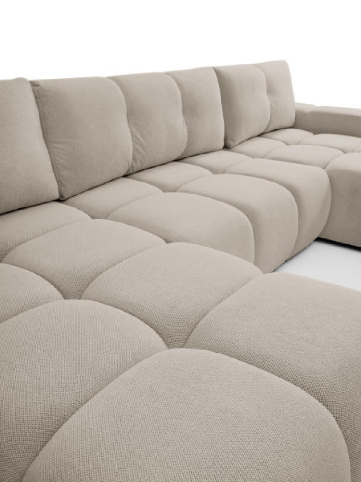 ECKSOFA Dunkelbeige Curio 11 Mit Schlaffunktion - Beige, Textil (359/177cm) - Sepro Meble