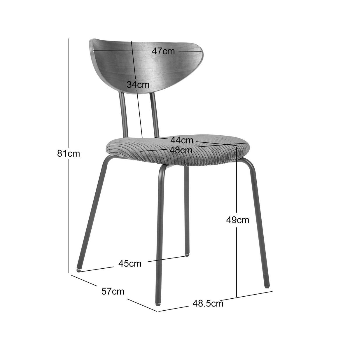 STUHL 2er-Set Stoff gelb - Gelb, Textil (48.5/81/57cm) - Nordlys