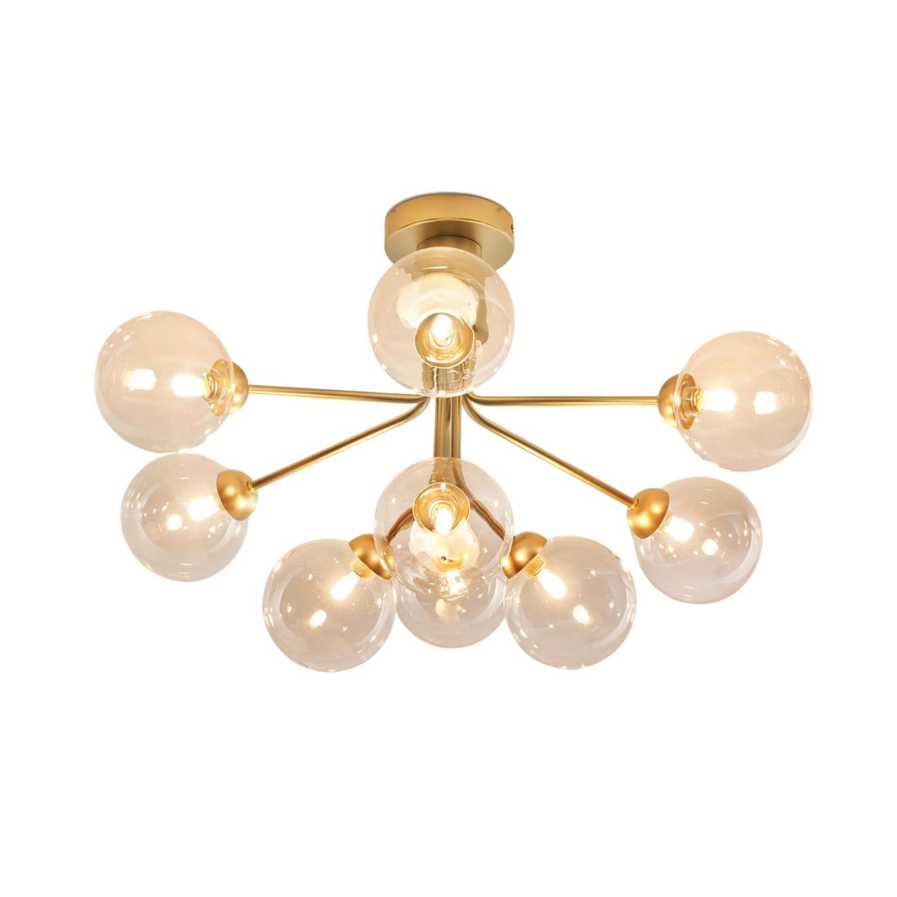 KRONLEUCHTER Audrey, Transparent und goldfarben, 40cm - Transparent, Glas (40/70/40cm) - KOSILUM