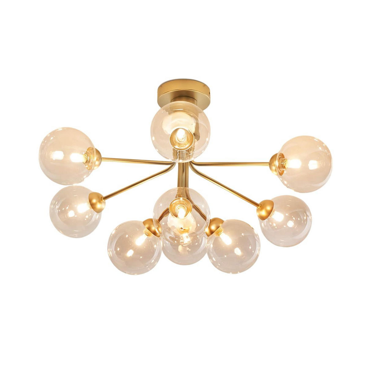 KRONLEUCHTER Audrey, Transparent und goldfarben, 40cm - Transparent, Glas (40/70/40cm) - KOSILUM