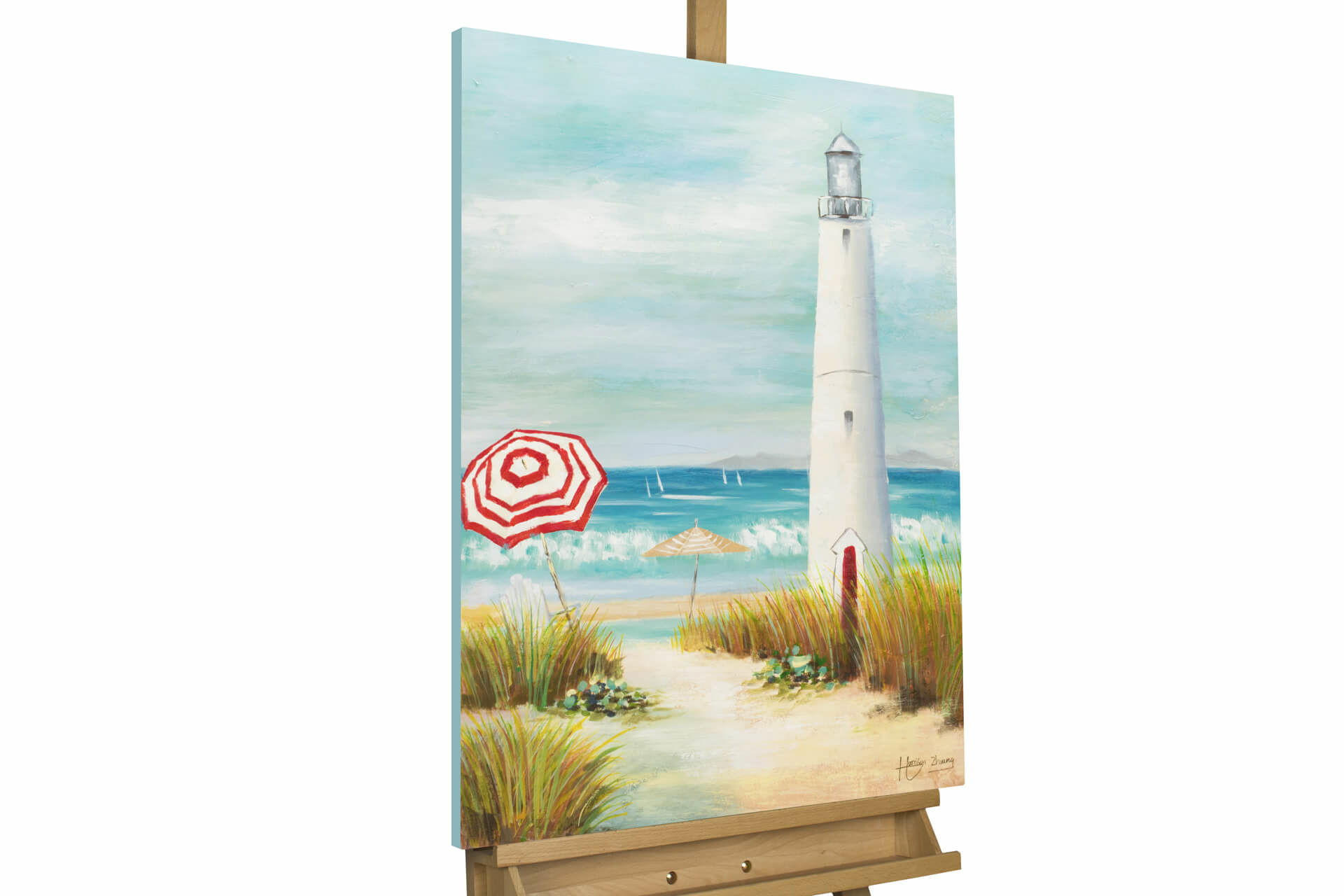 KUNSTLOFT RUČNĚ MALOVANÝ AKRYLOVÝ OBRAZ MODRÝ/BÍLÝ, 60/80 CM