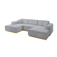 WOHNLANDSCHAFT IREA-U1-v2 - 297x165x81 cm Grau - Grau, Holzwerkstoff/Textil (297/81/165cm) - ALTDECOR
