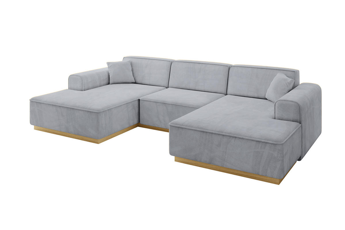 WOHNLANDSCHAFT IREA-U1-v2 - 297x165x81 cm Grau - Grau, Holzwerkstoff/Textil (297/81/165cm) - ALTDECOR