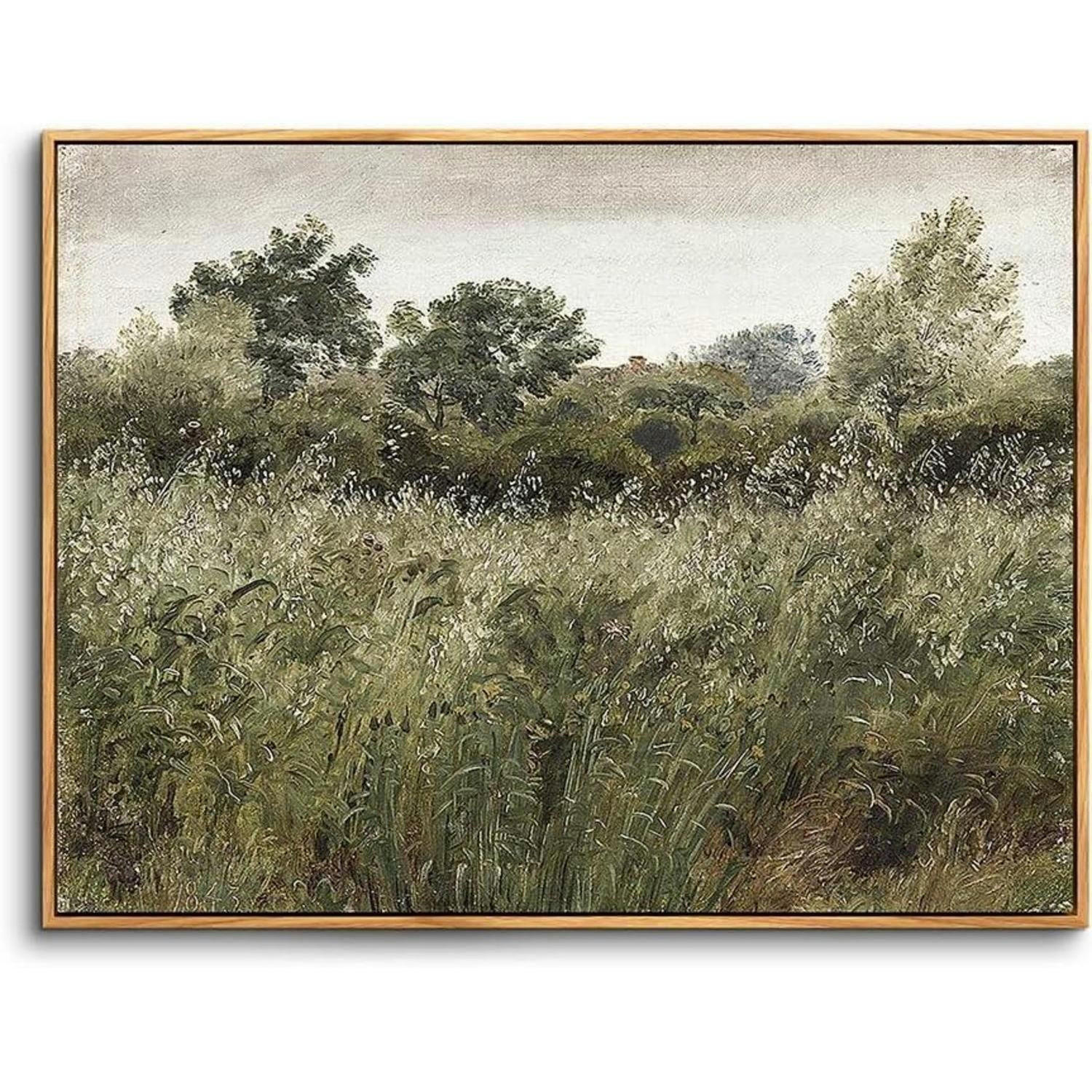 LEINWANDBILD mit Rahmen Holz 20 x 25 cm Natur Grün Landschaft - Grün, Holz (20/0.5cm)