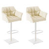 BARHOCKER 2er Set Sihar Kunstleder Creme Weiß - Creme, Leder/Metall (64/88/45cm) - DELUKE