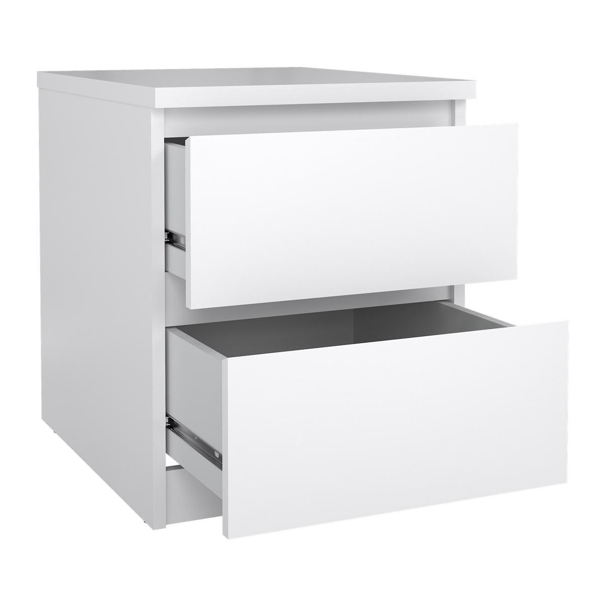 NACHTSCHRANK weiß hochglanz - Weiß, Holzwerkstoff (40/50/50cm) - ebuy24