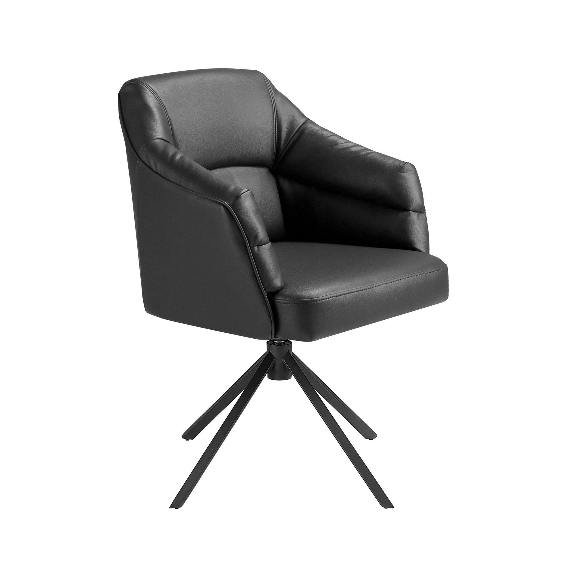 STUHL aus schwarzem Kunstleder 70/65/88 cm - Schwarz, Kunststoff/Textil (70/88/65cm) - ANGEL CERDA