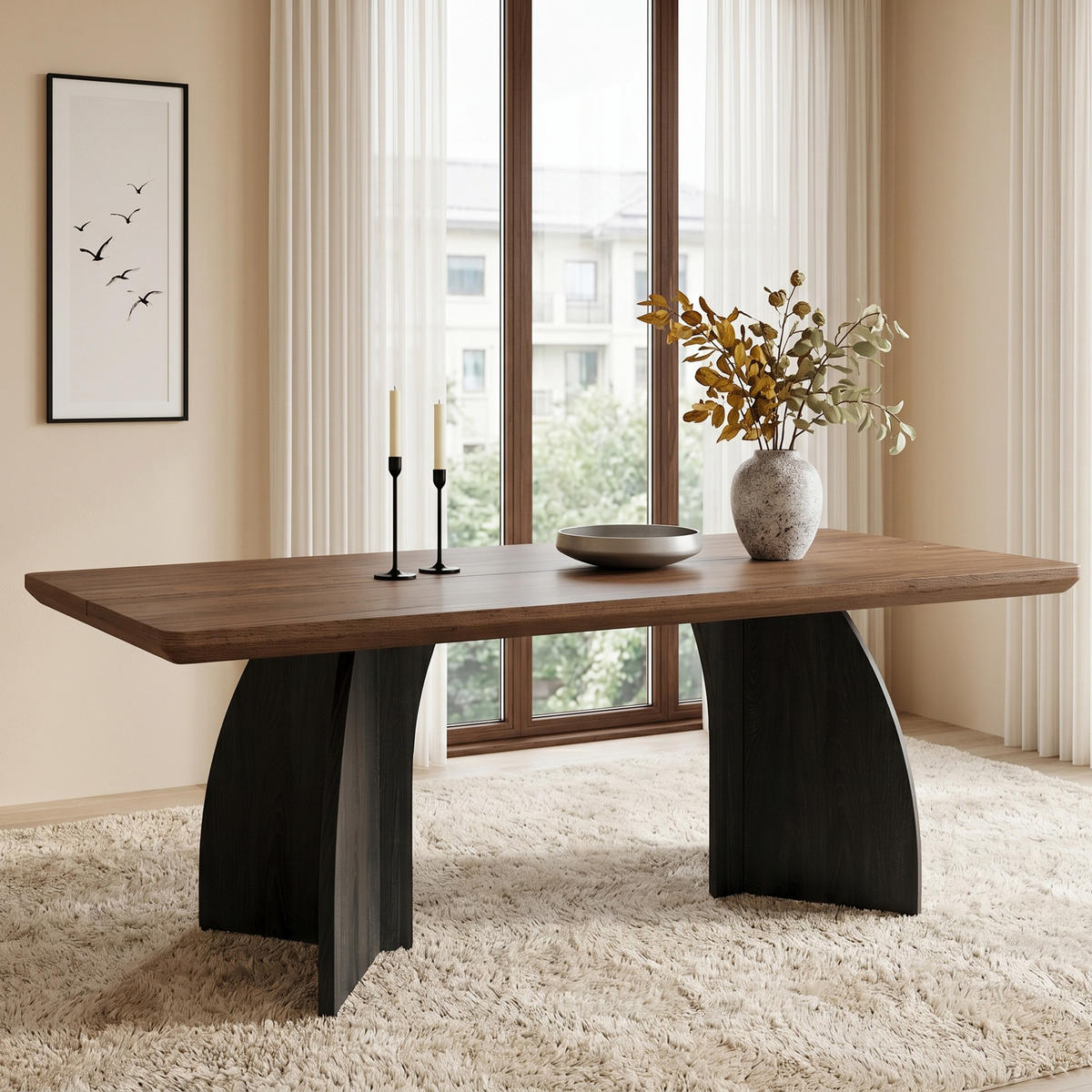 ESSTISCH 160x80cm Walnuss 4cm Tischplatte Wasserfest - Walnussfarben, Holzwerkstoff (80/160/76cm) - FLIEKS