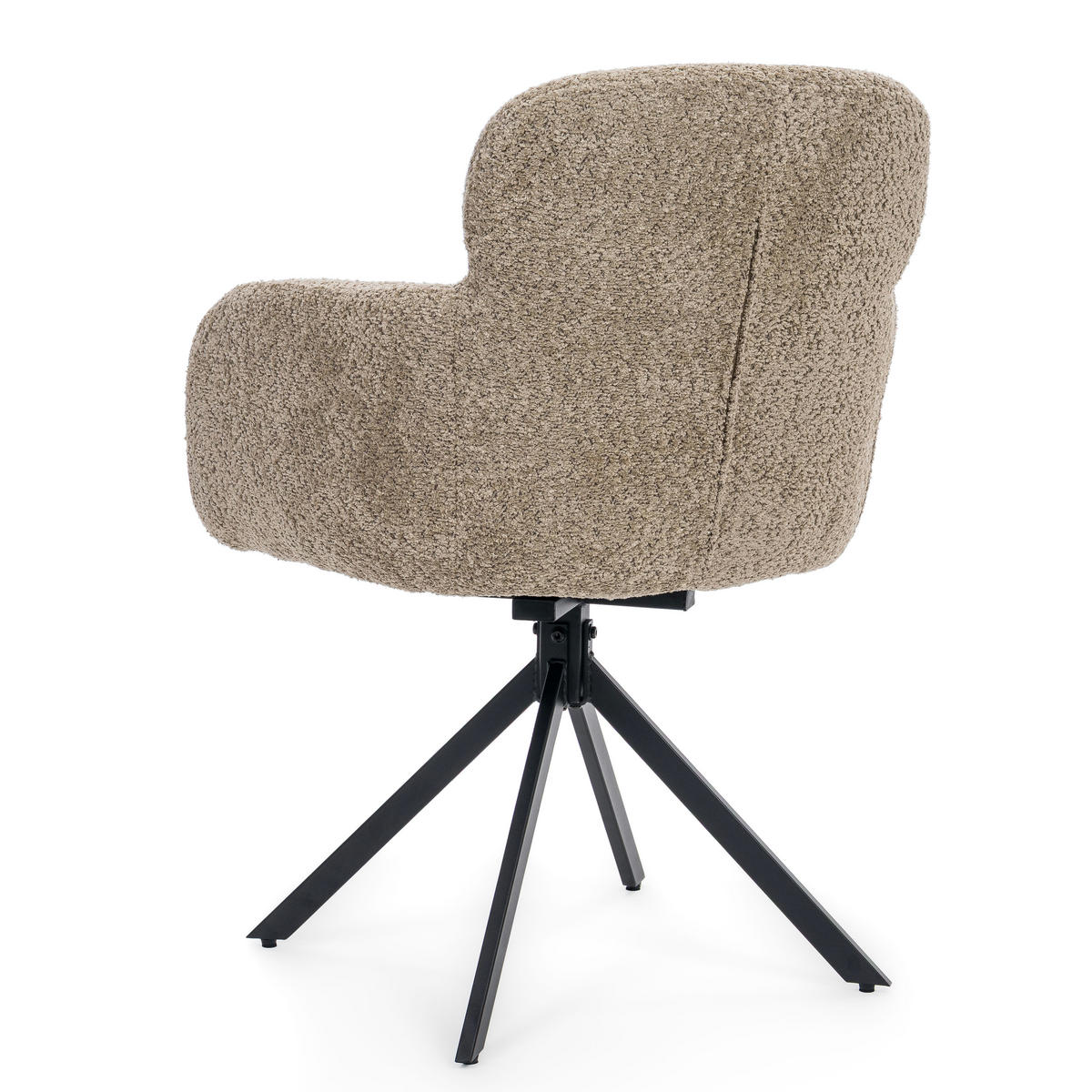 STUHL BIONE drehbar gepolsterter mit Steppung - beige - Boucle - Sandfarben/Beige, Textil/Metall (58/88/59cm) - NEW HOME