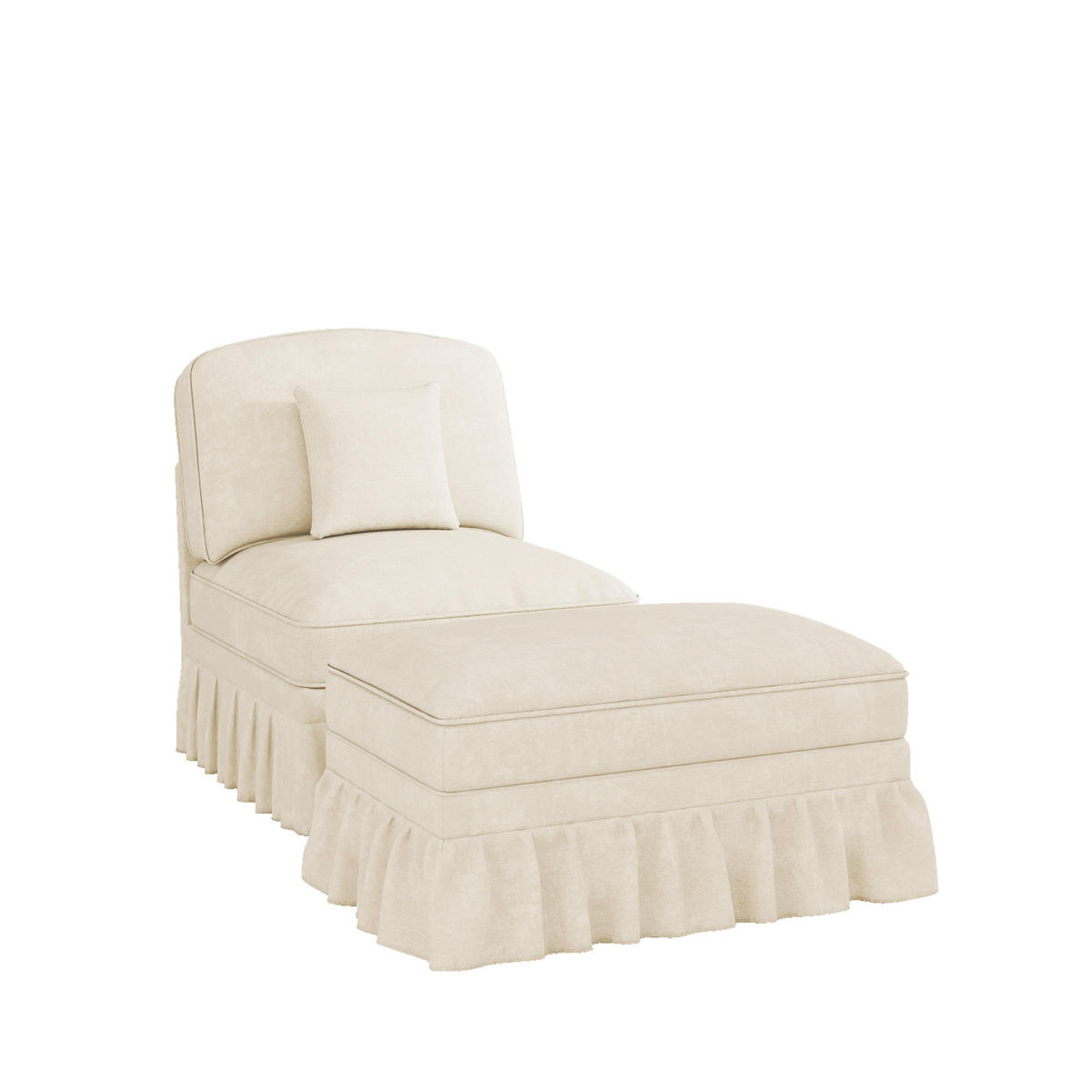 SESSEL DE-34420 mit Hocker Weiß - Weiß, Holzwerkstoff (83.5/93/78cm) - ComfortXL