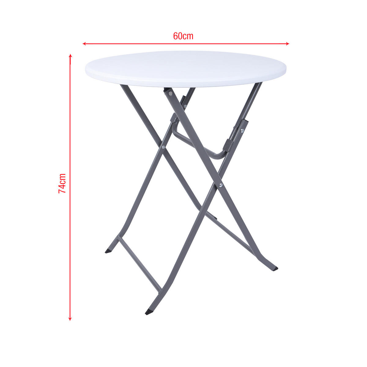 KLAPPBARER Weiß 60/60/74 cm - Weiß, Kunststoff (60/60/74cm) - Mobili Rebecca