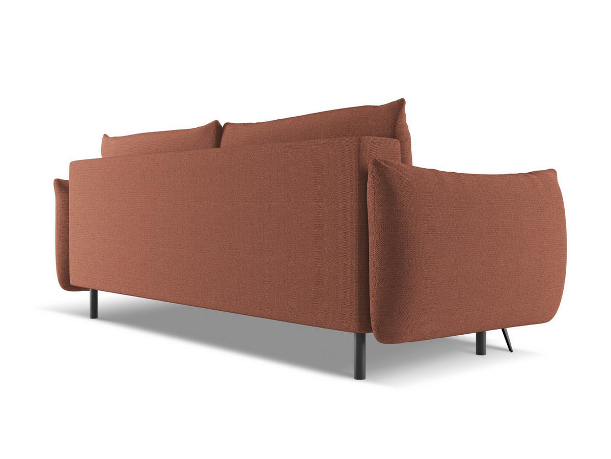 3-SITZER SOFA mit Schlaffunktion Chenille Stoff Pink - Pink/Hellrosa, Textil/Metall (230/86/105cm) - Makamii