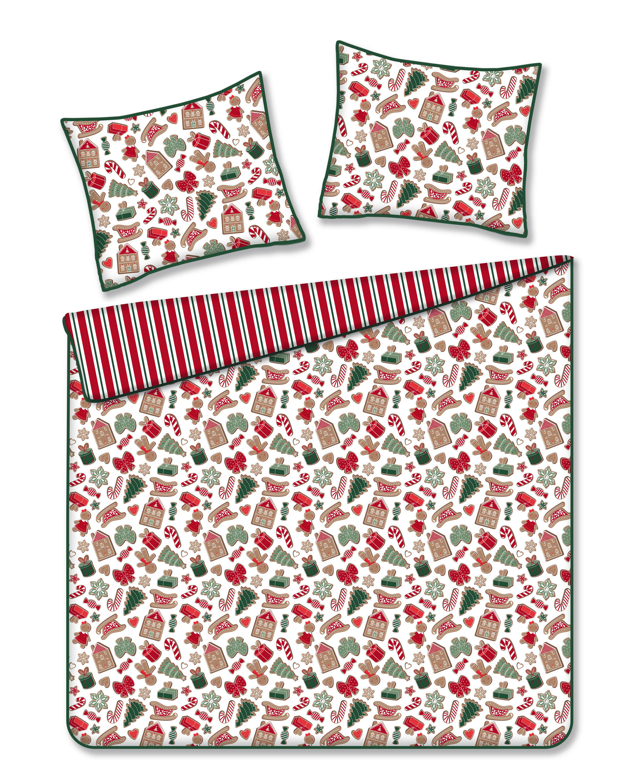 BETTWÄSCHE Baumwoll GINNO, 160x200 cm, Weiß, Winter Weihnachten Bettbezug, Weihnachtsdeko, Christmas, Weihnachtsmotiv - Weiß, Textil (160/200cm) - home&you