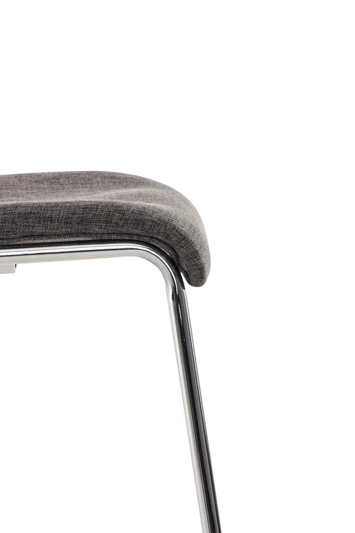 BARHOCKER Tenar Stoff Hellgrau Silber - Hellgrau, Textil (43/100/48cm) - DELUKE