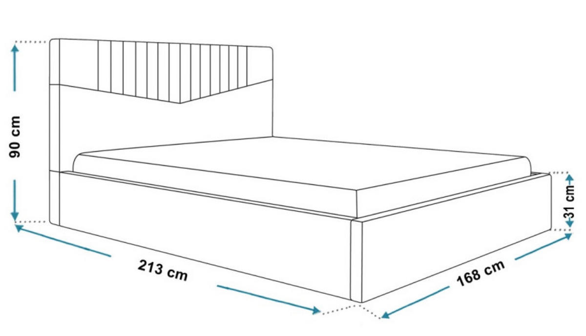 BETT Blau OLDO 7 Mit Bettkasten 160x200 cm - Blau/Schwarz, Textil (160/200cm) - Sepro Meble