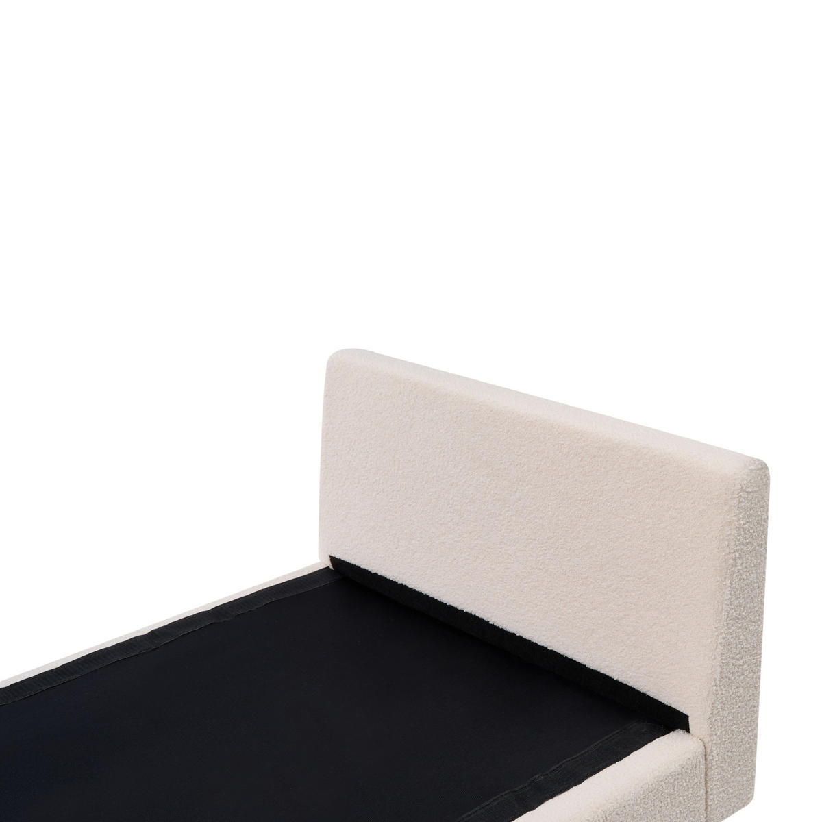 ČALOUNĚNÉ LEHÁTKO CHAISE LONGUE Látka Krémově bílé Archiane - bílá/černá, textil (170/60/85cm) - Beliani