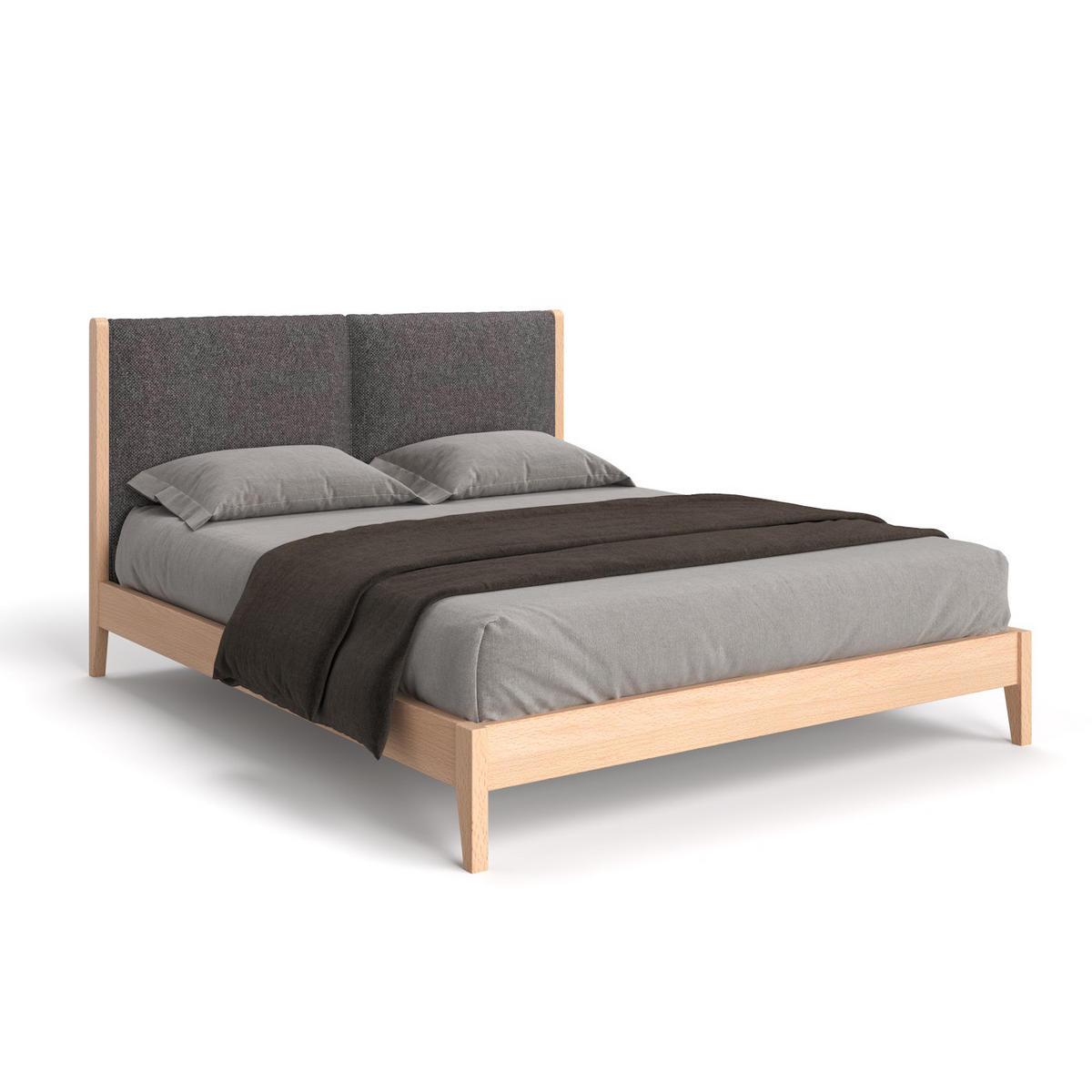 MASSIVHOLZBETT Vena aus Buche 200x220 cm, Storm 97 - Buchefarben/Naturfarben, Holz (200/220cm) - Danzz