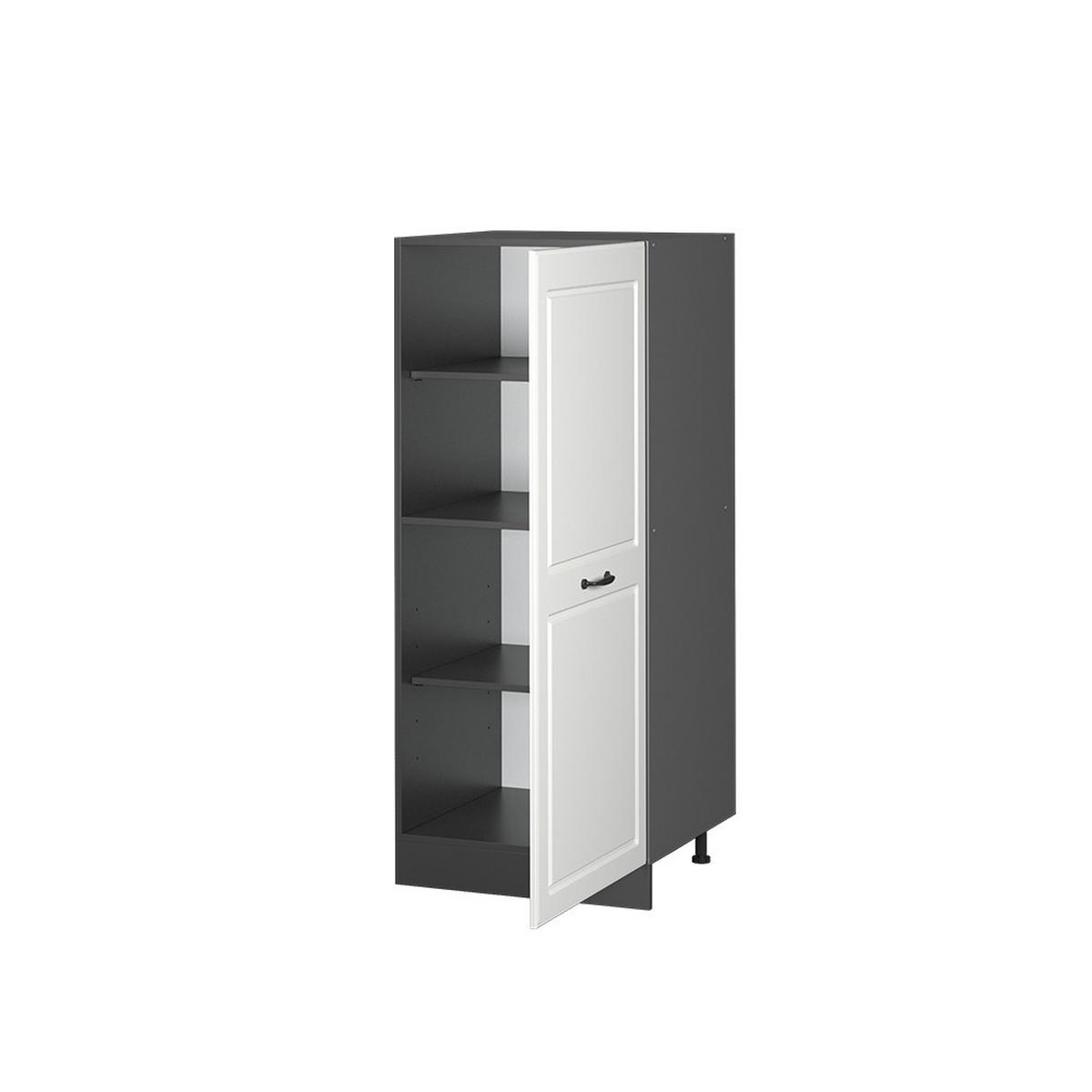 HOCHSCHRANK R-Line Weiß Landhaus 60 cm - Anthrazit/Weiß, Holzwerkstoff (60/143/57cm) - Vicco