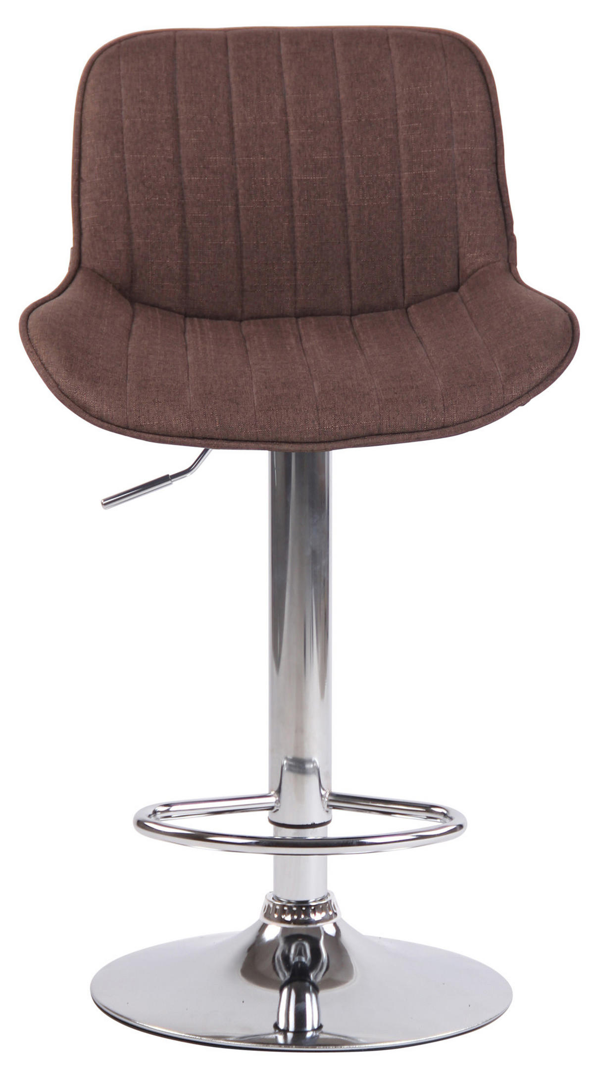 BARHOCKER Stoff braun - Chromfarben/Braun, Textil/Metall (50/86/50cm) - CLP