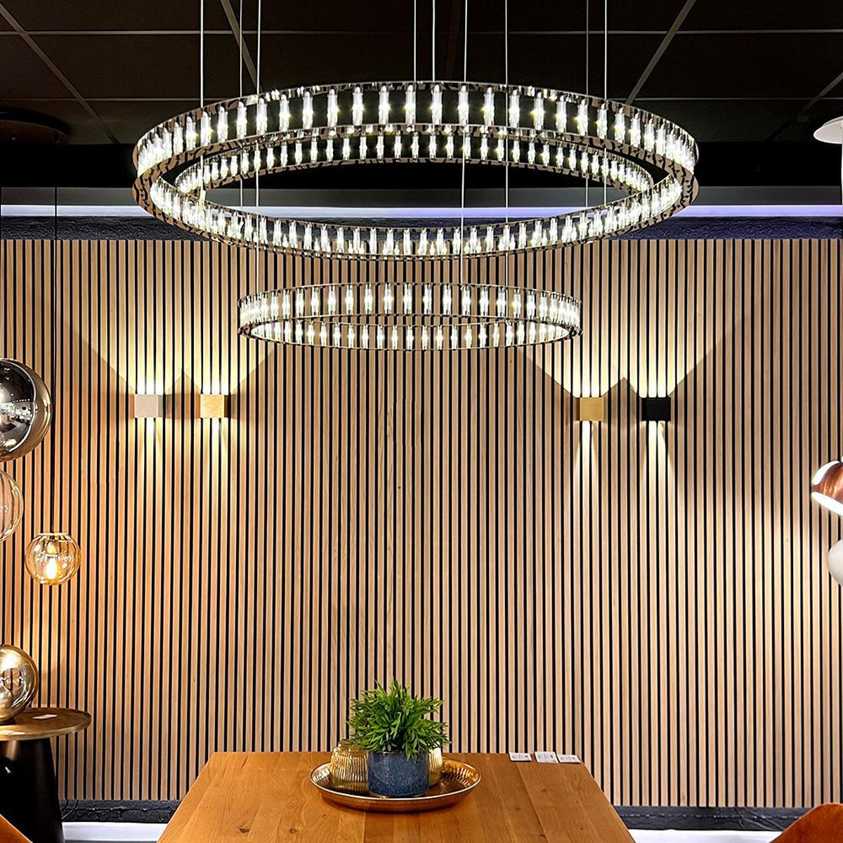 LED-HÄNGELAMPE Atom Ring Schwarzchrom Ø 80cm - Schwarz, Metall (80/80/5cm) - s.luce