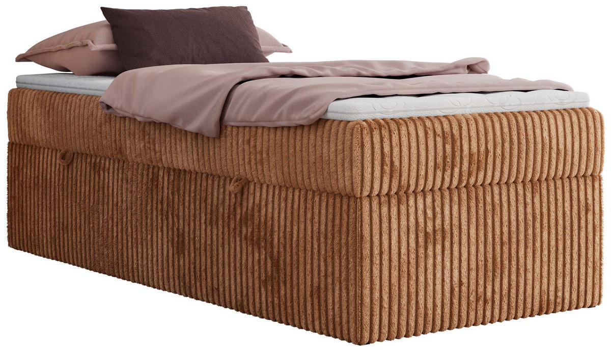 POSTEL BOXSPRING ZERO 90/200 - Oranžová Manšestr - H3 - pomerančová, textil (90/200cm) - MKS