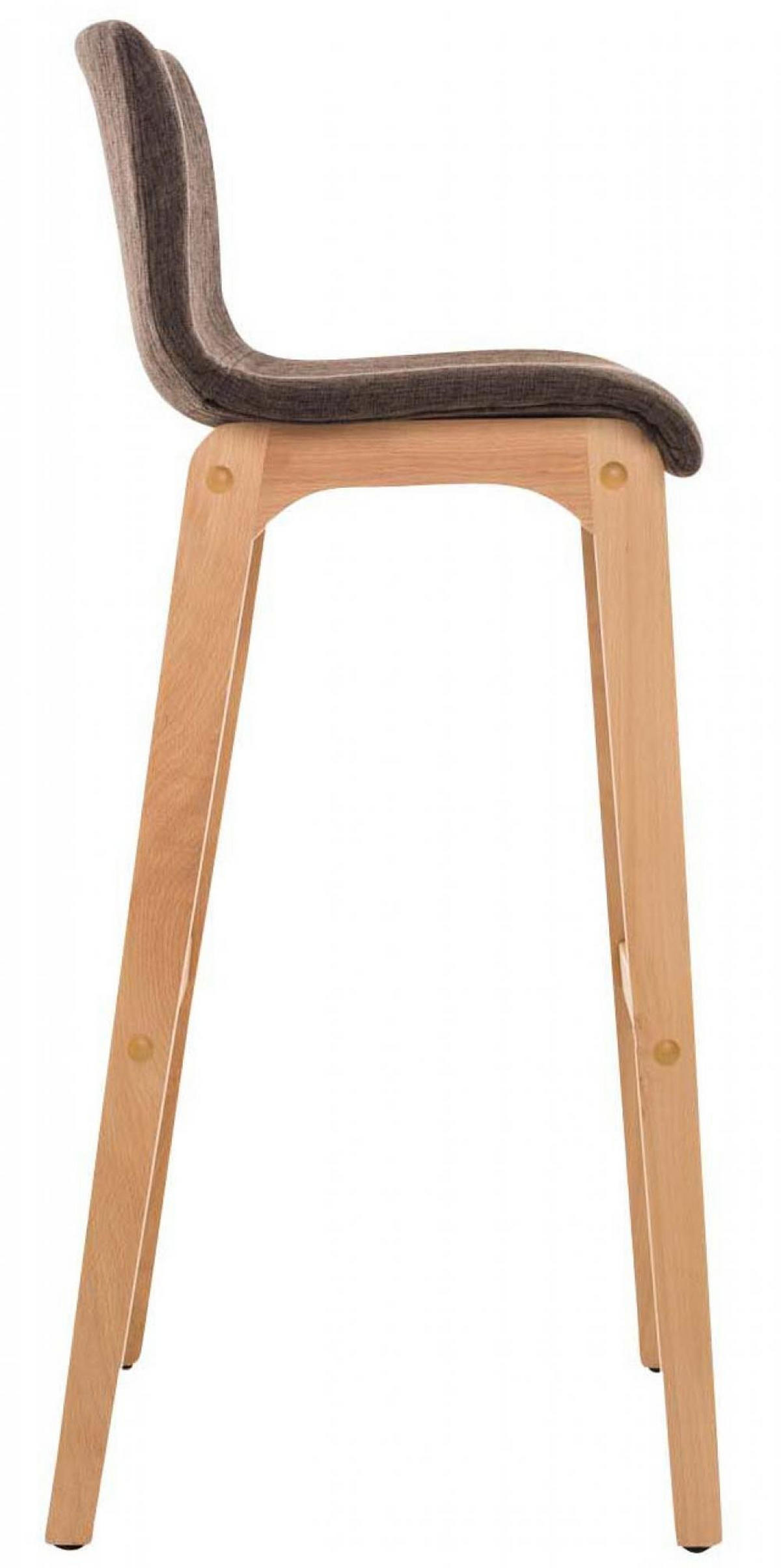 BARHOCKER 2er Set Stoff braun - Eukalyptusholzfarben/Braun, Holz/Textil (41/101/46cm) - CLP