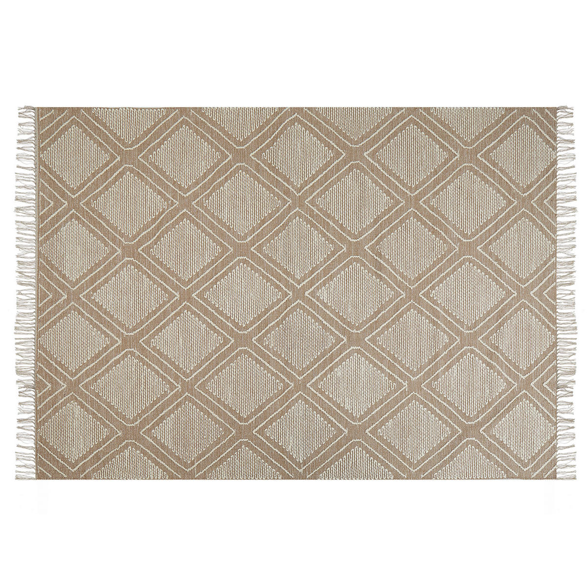 KORTLUGGAD MATTA Kacem 230/160 cm - Beige, Textil (160/230cm) - Beliani