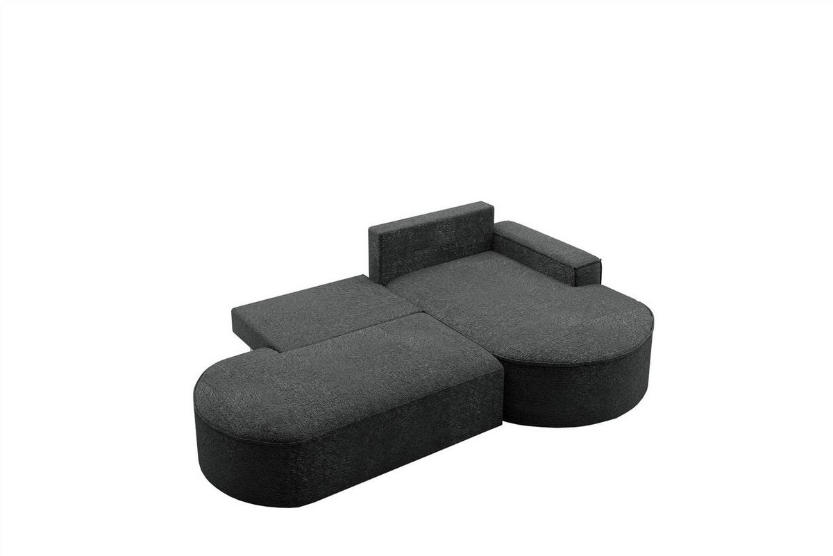 ECKSOFA Girona Mit Schlaffunktion - Schwarz, Holzwerkstoff/Textil (278/179cm) - Fun Möbel