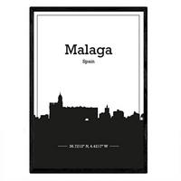 POSTER Malaga Skyline A3 Rahmenlos - Klar, Papier (29.7/5/42cm) - Nacnic