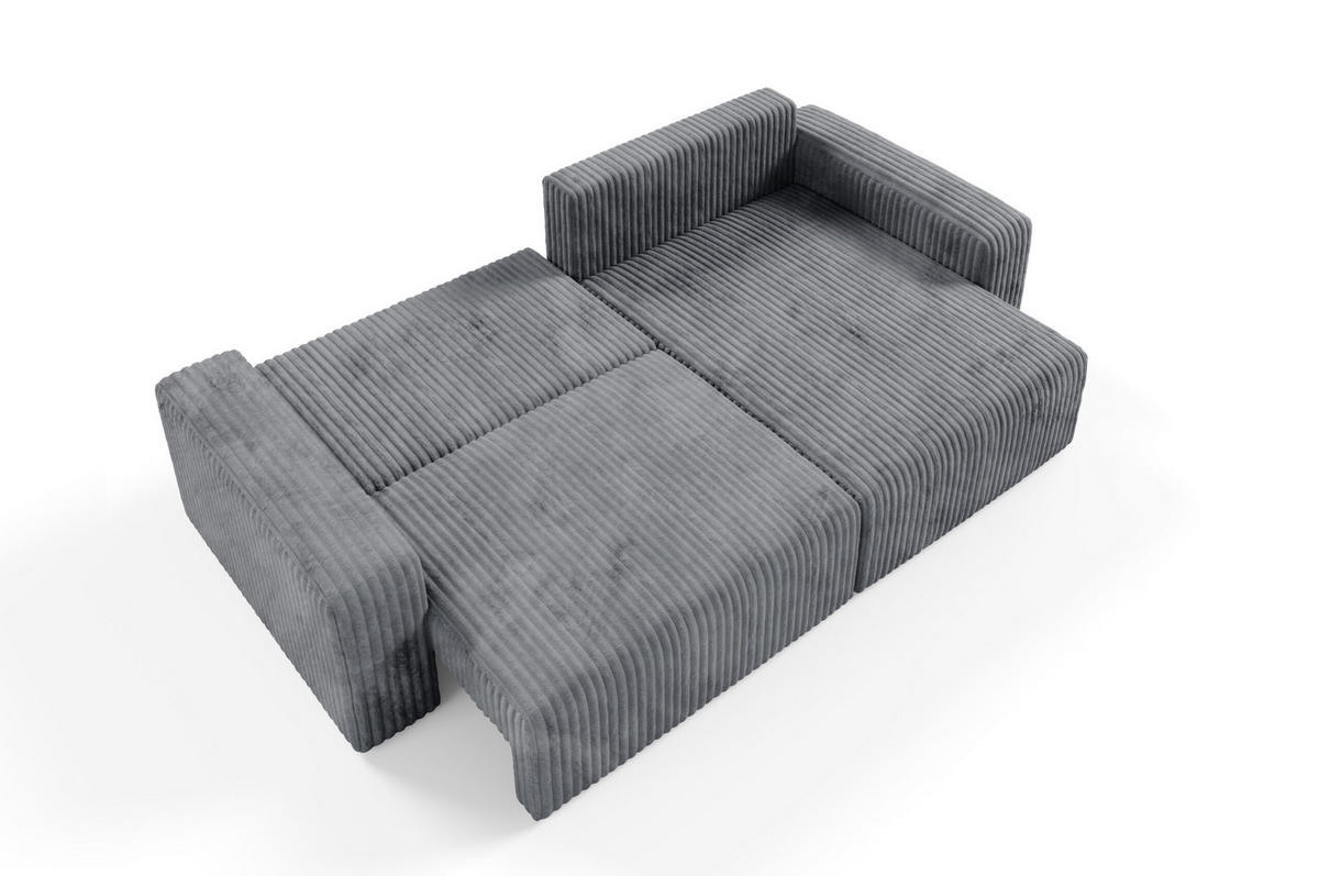 ECKSOFA mit Schlaffunktion Cord Grau - Grau, Textil (244/149cm) - Furnisell