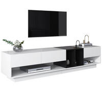 TV-SCHRANK in Weiß und Schwarz Hochglanz mit 3 Schubladen 190/40/42 cm - Weiß, Holzwerkstoff (190/42/40cm) - Redom