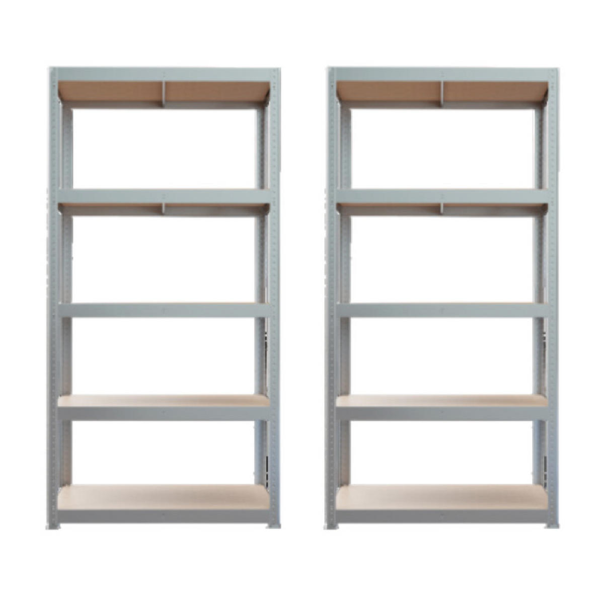 METALL-REGAL , S-free, Stahlregale 2er Set , 90x40x179, 175KG - Silberfarben, Metall (90/179/40cm)