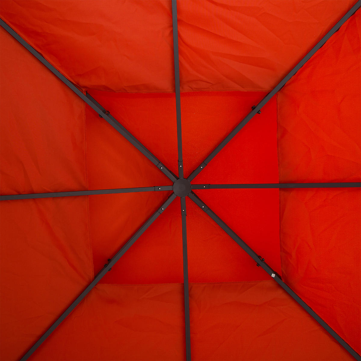 PAVILLONDACH, Polyester, Rostrot - Rot, Kunststoff (300/18/300cm) - Outsunny