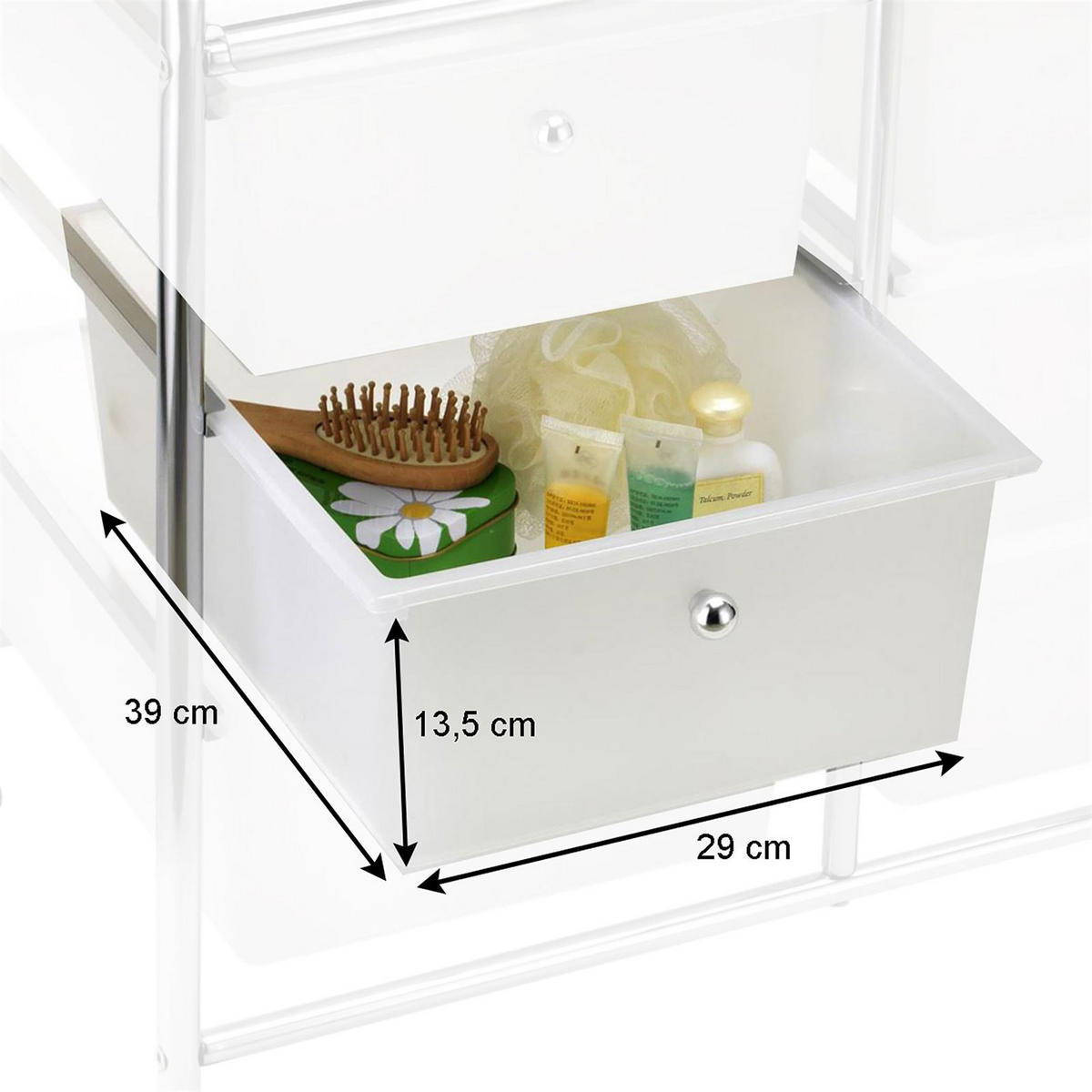 BADROLLWAGEN GINA - Transparent, Kunststoff/Metall (64/65/39cm) - IDIMEX