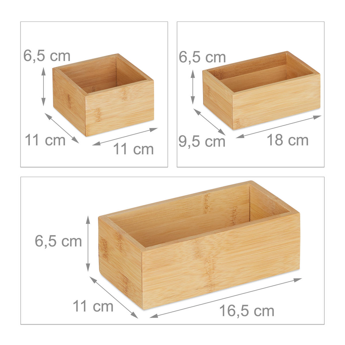 5XORDNUNGSBOX - Hellbraun, Holz/Holzwerkstoff (18/27.5/6.5cm) - Relaxdays