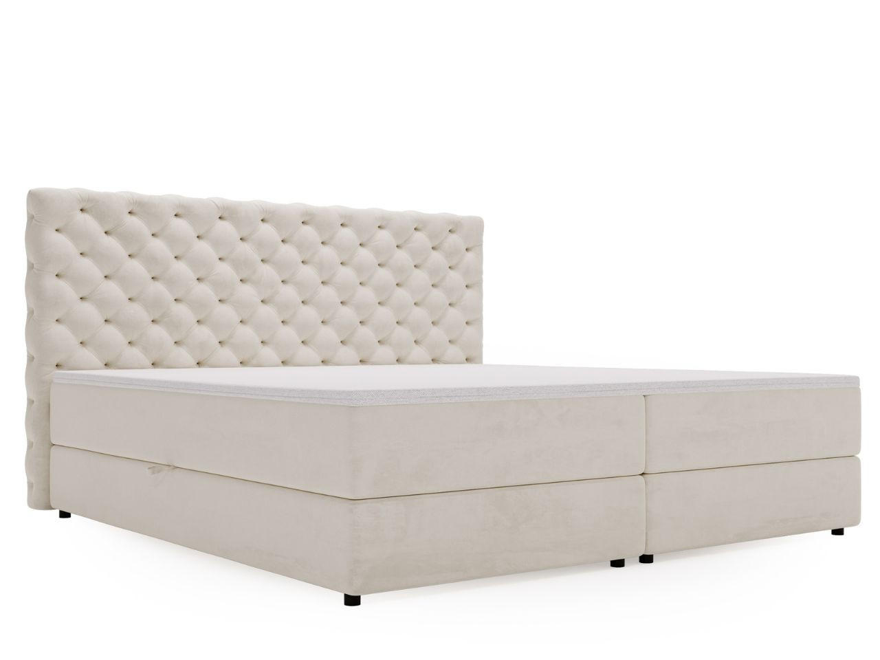 BOXBETT Bergamo 160x200 Beige - Beige/Schwarz, Holz/Textil (160/200cm) - Graingold