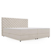 BOXBETT Bergamo 160x200 Beige - Beige/Schwarz, Holz/Textil (160/200cm) - Graingold