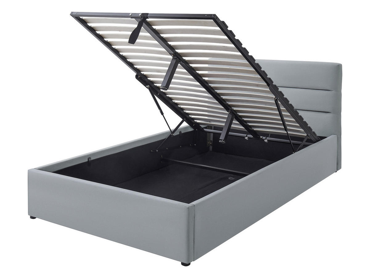 POLSTRBETT Lutko 8040 Single - Schwarz/Naturfarben, Holzwerkstoff/Kunststoff (120/200cm) - MIRJAN24