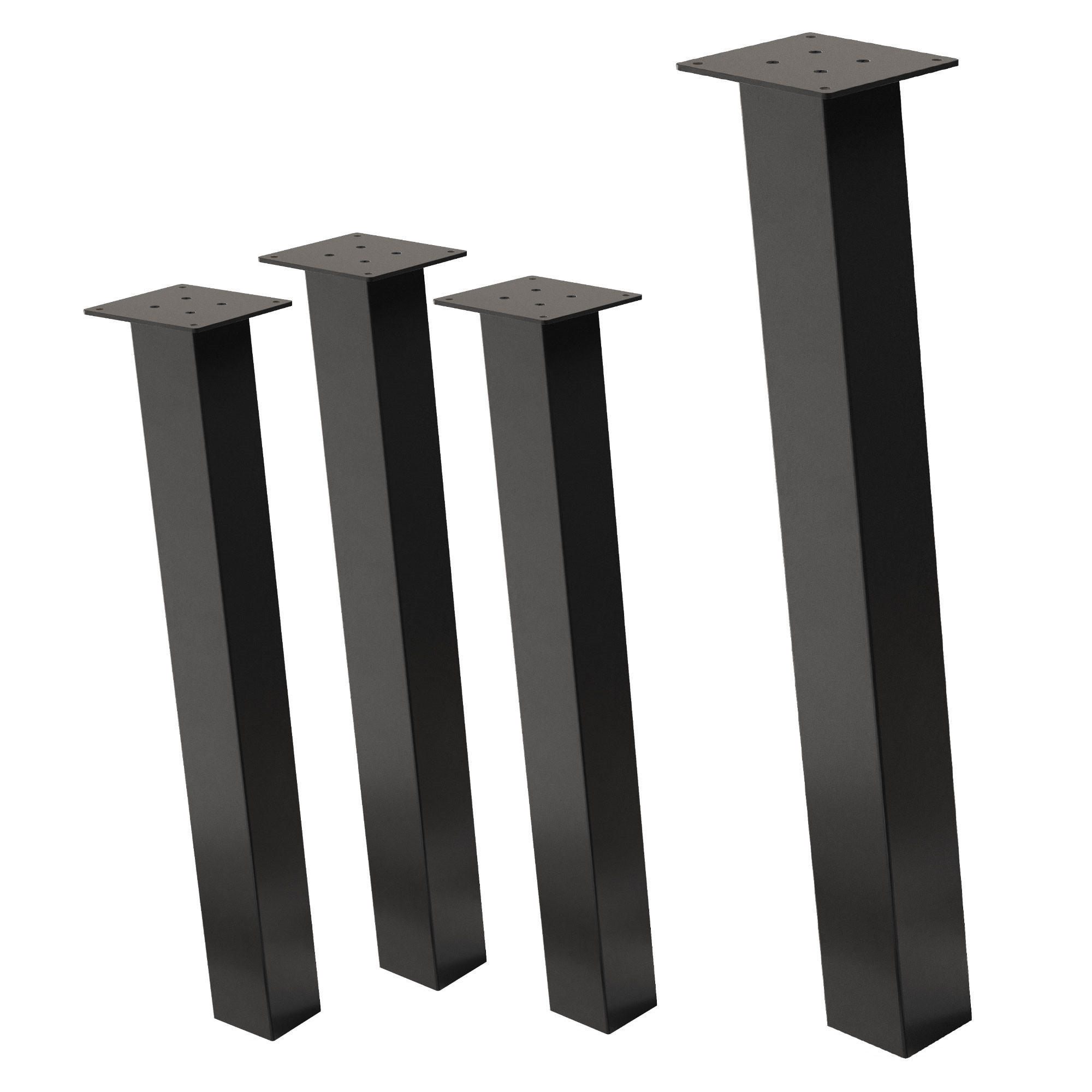 TISCHBEINE 4er Set I-96GRAD-Design H:72 cm Dunkelgrau 8x8 cm - Dunkelgrau, Metall (8/72/8cm) - ML-DESIGN