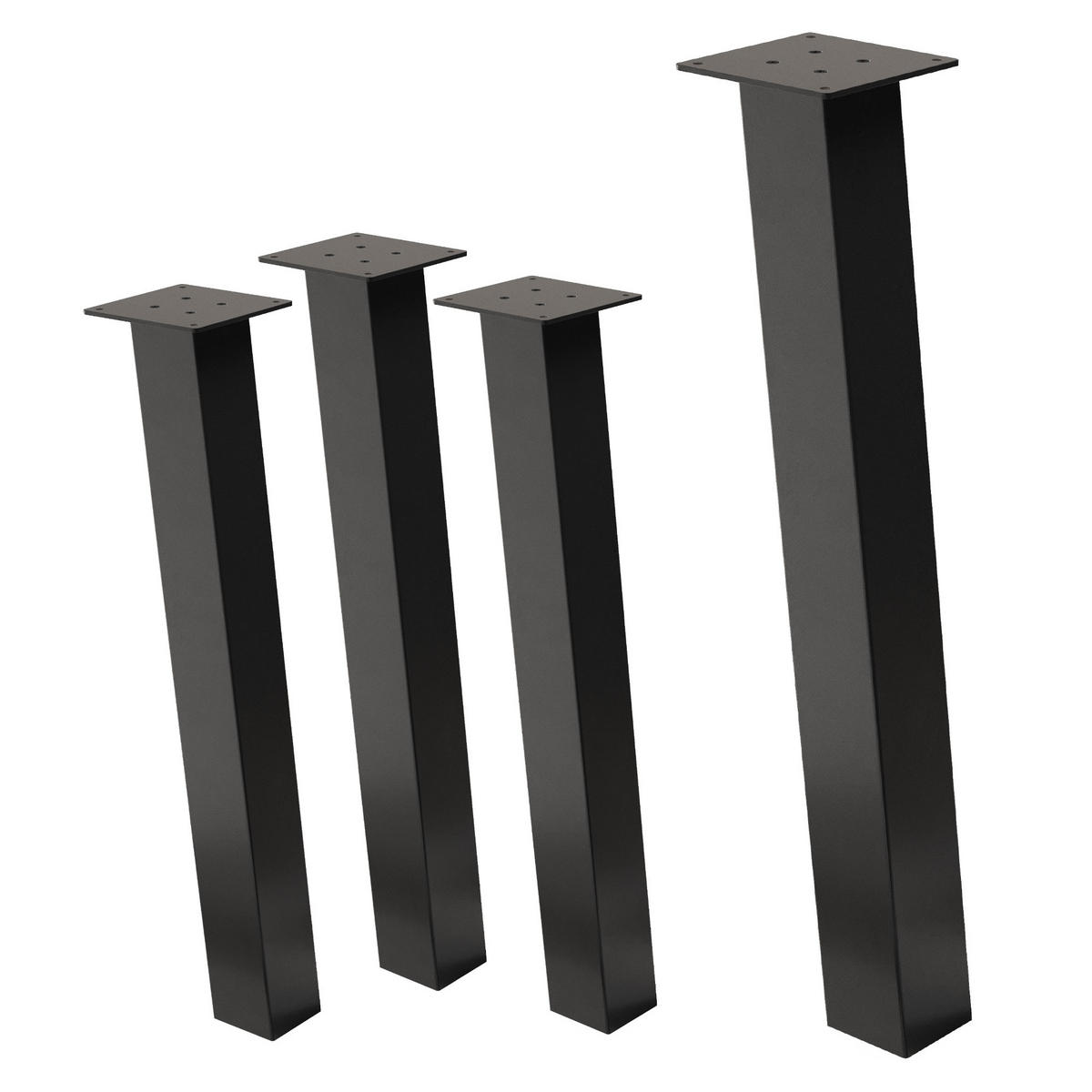 TISCHBEINE 4er Set I-96GRAD-Design H:72 cm Dunkelgrau 8x8 cm - Dunkelgrau, Metall (8/72/8cm) - ML-DESIGN