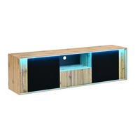 LOWBOARD DE-40468 mit LED und Streifen-Design Schwarz - Schwarz, Holzwerkstoff (180/51/40cm) - ComfortXL