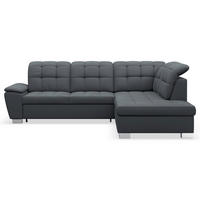 ECKSOFA Jamaal Dunkelgrau rechtsseitig - Dunkelgrau/Schwarz, Textil (212/258cm) - Selsey