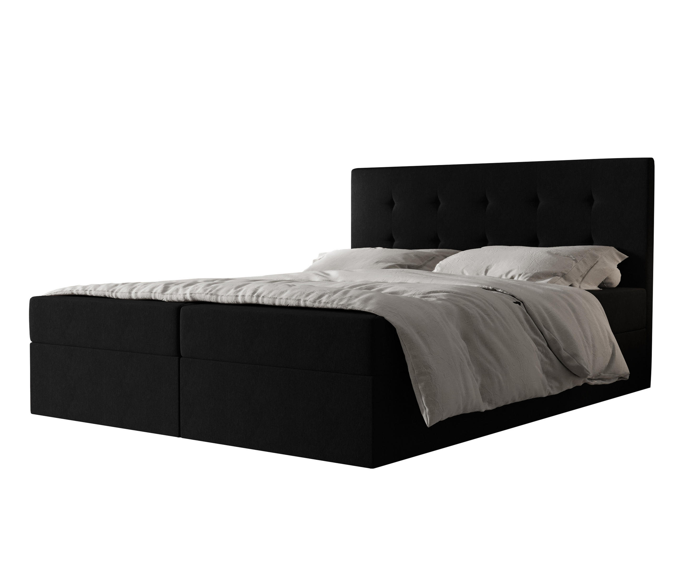 BOXBETT Dahlina 180/200 cm in Schwarz – mit Bettkasten und Luxus & Funktionalität - Schwarz, Holz/Holzwerkstoff (180/200cm) - AX Living