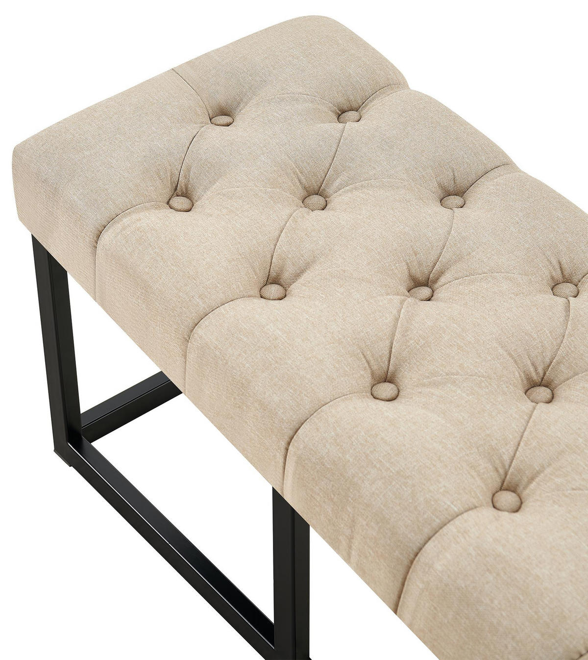 SITZBANK 150/38 cm Stoff Taupe - Taupe/Schwarz, Textil/Metall (150/46/38cm) - CLP
