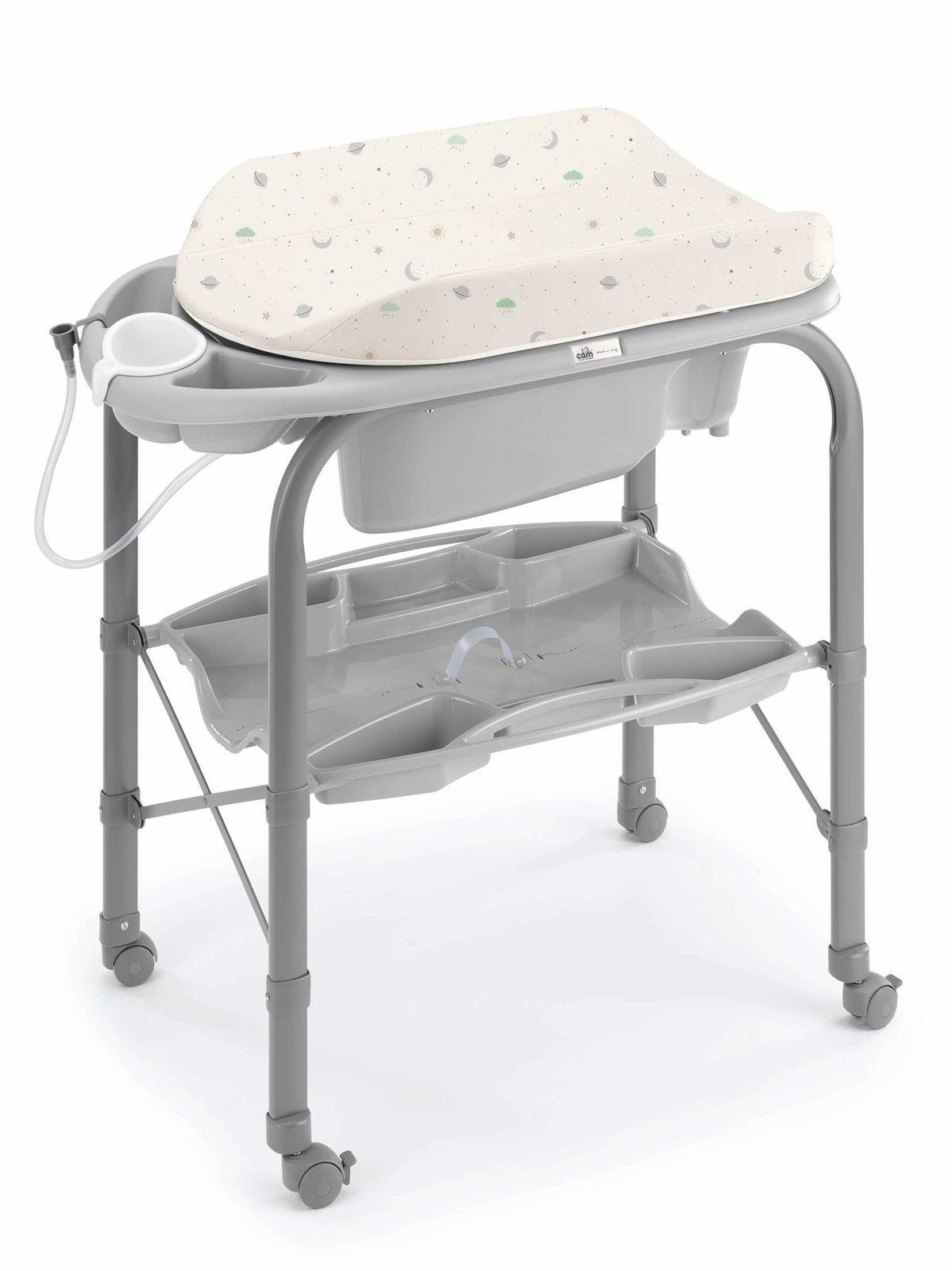 WICKELTISCH mit Badewanne - Dunkelgrau, Metall (54/95cm) - Cam il Mondo del Bambino S.p.A.