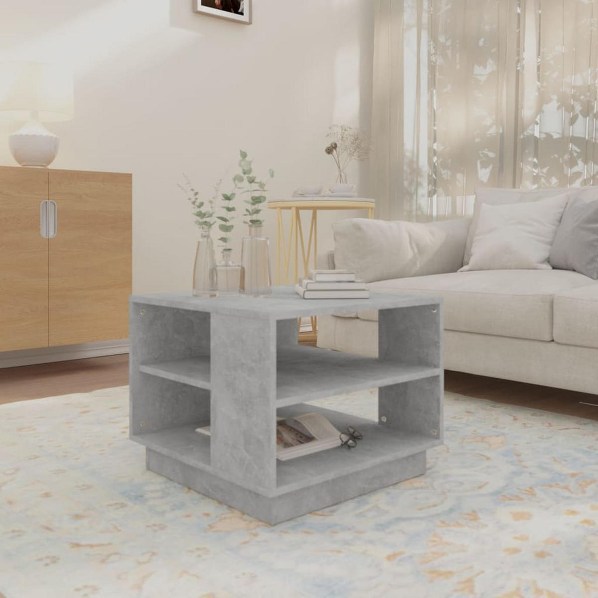 COUCHTISCH Betongrau 55x55x43 cm Holzwerkstoff - Grau, Holzwerkstoff (55/55/43cm) - furnicato