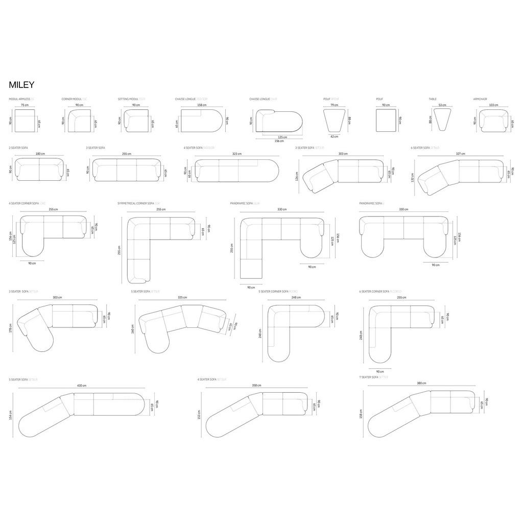 Thumbnail - Micadoni Panoramasofa, Hellgrau, Textil, 6-Sitzer, U-Form, 255x70x330 cm, Hergestellt in Europa, Oeko-Tex®, Wohnzimmer, ...