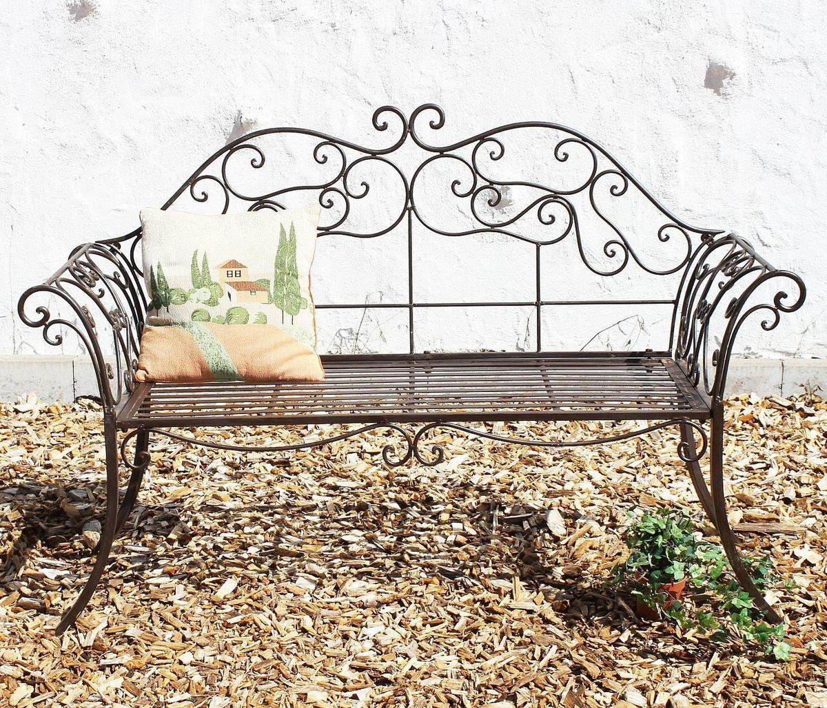 GARTENBANK 2-Sitzer Metall Braun 146/50/98 cm - Braun, Metall (146/98/50cm) - DanDiBo