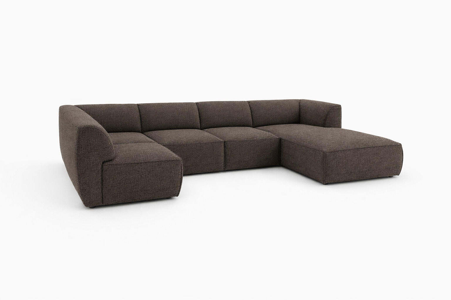 WOHNLANDSCHAFT MOVO - modulares Ecksofa braun – modernes Design und flexible Gestaltung, rechts - Dunkelgrün/Bordeaux, Kunststoff/Textil (156/78/345cm) - KS Home Concept