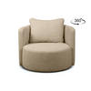 DREHSESSEL RAGGI 360° Drehfunktion mit inklusive dekorativem Kissen, Beige - Beige, Textil (92/75/94cm) - KONSIMO®